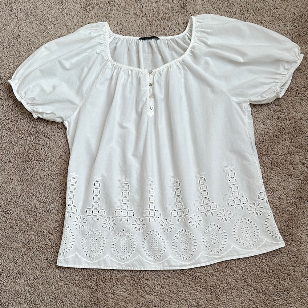 Velvet White Blouse Size Medium